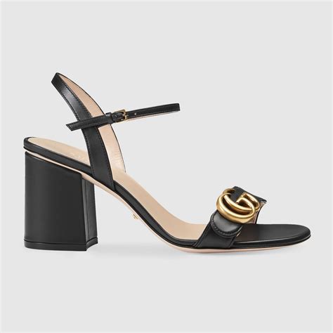 black gucci interlocking sandals|gucci black high heel sandals.